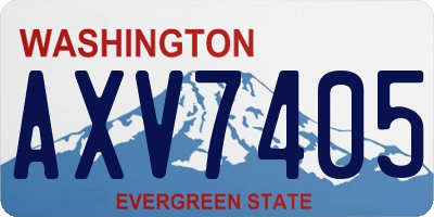 WA license plate AXV7405