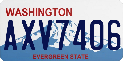 WA license plate AXV7406