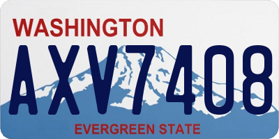 WA license plate AXV7408