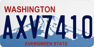 WA license plate AXV7410