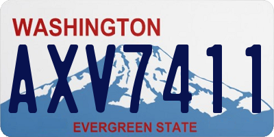 WA license plate AXV7411