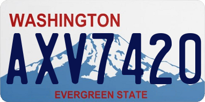 WA license plate AXV7420