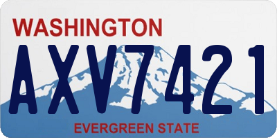 WA license plate AXV7421