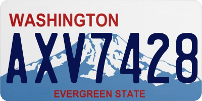 WA license plate AXV7428