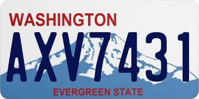 WA license plate AXV7431