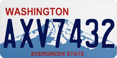 WA license plate AXV7432