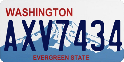 WA license plate AXV7434