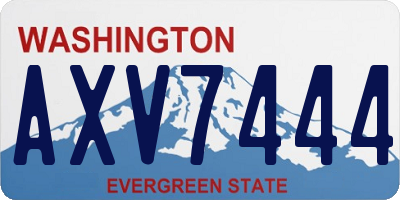 WA license plate AXV7444