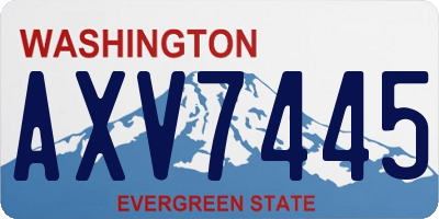 WA license plate AXV7445