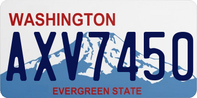 WA license plate AXV7450