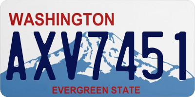 WA license plate AXV7451