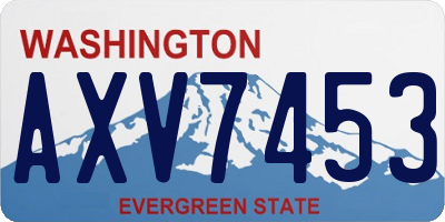 WA license plate AXV7453