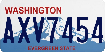 WA license plate AXV7454