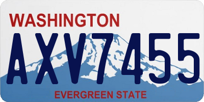 WA license plate AXV7455