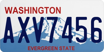 WA license plate AXV7456