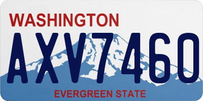 WA license plate AXV7460