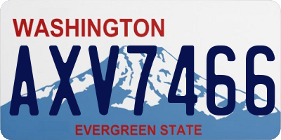 WA license plate AXV7466