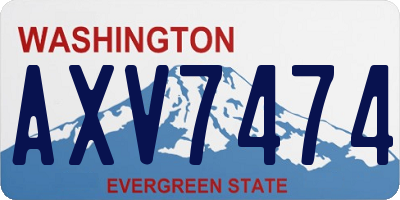 WA license plate AXV7474
