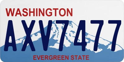 WA license plate AXV7477