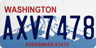 WA license plate AXV7478