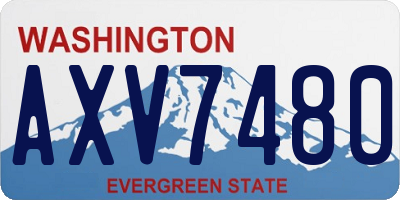 WA license plate AXV7480
