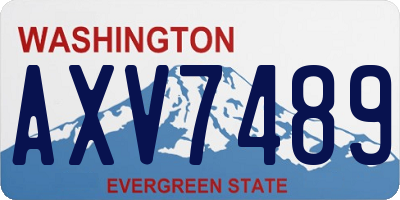 WA license plate AXV7489