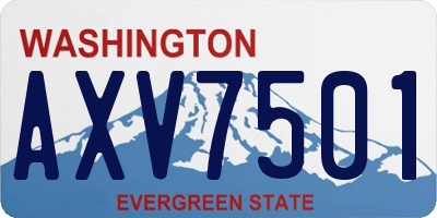 WA license plate AXV7501