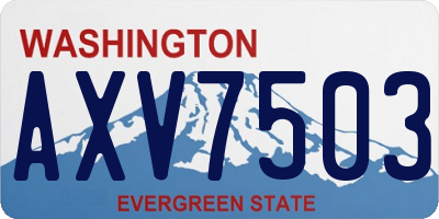 WA license plate AXV7503