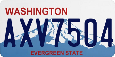 WA license plate AXV7504