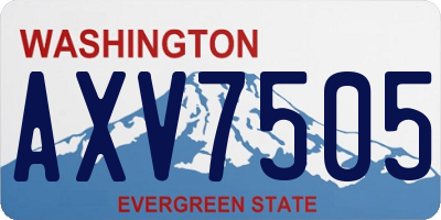 WA license plate AXV7505