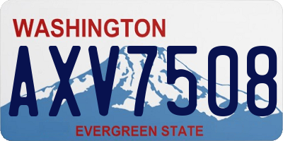 WA license plate AXV7508
