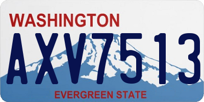 WA license plate AXV7513
