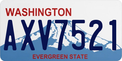 WA license plate AXV7521