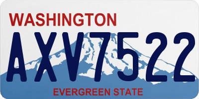 WA license plate AXV7522