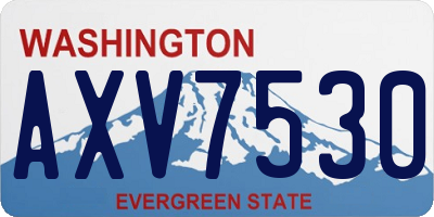 WA license plate AXV7530