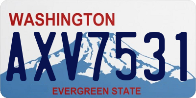 WA license plate AXV7531