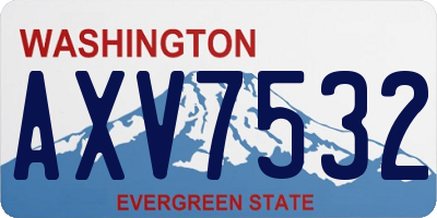WA license plate AXV7532