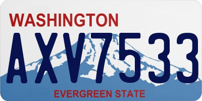 WA license plate AXV7533