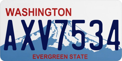 WA license plate AXV7534