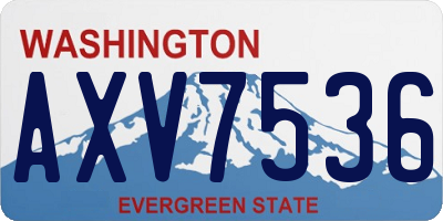 WA license plate AXV7536