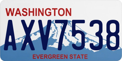 WA license plate AXV7538