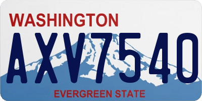 WA license plate AXV7540