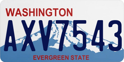 WA license plate AXV7543