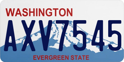 WA license plate AXV7545