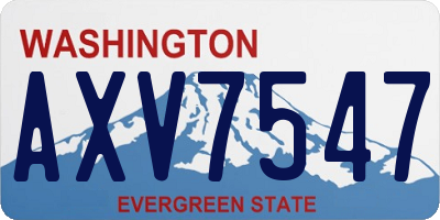 WA license plate AXV7547