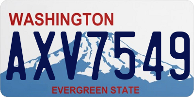 WA license plate AXV7549