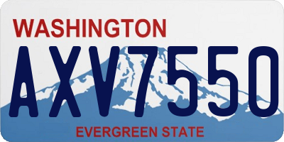 WA license plate AXV7550