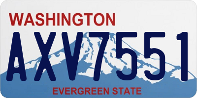 WA license plate AXV7551