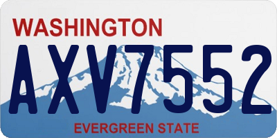 WA license plate AXV7552