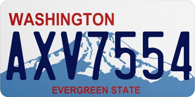WA license plate AXV7554
